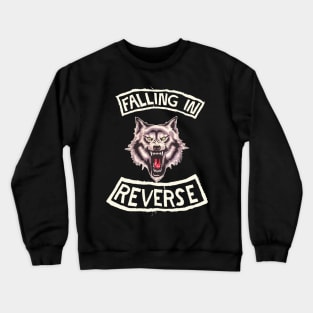 wolf scare retro vintage falling in reverse tour text white black shirt gift fans logo text Crewneck Sweatshirt